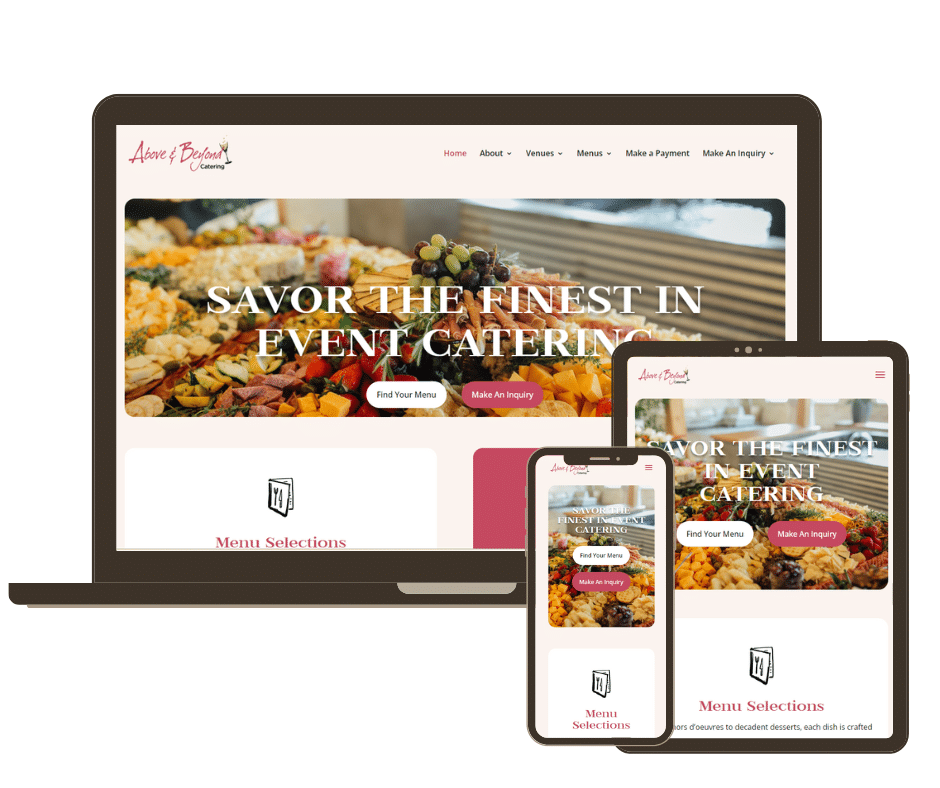 Above and Beyond Catering Website, West Michigan